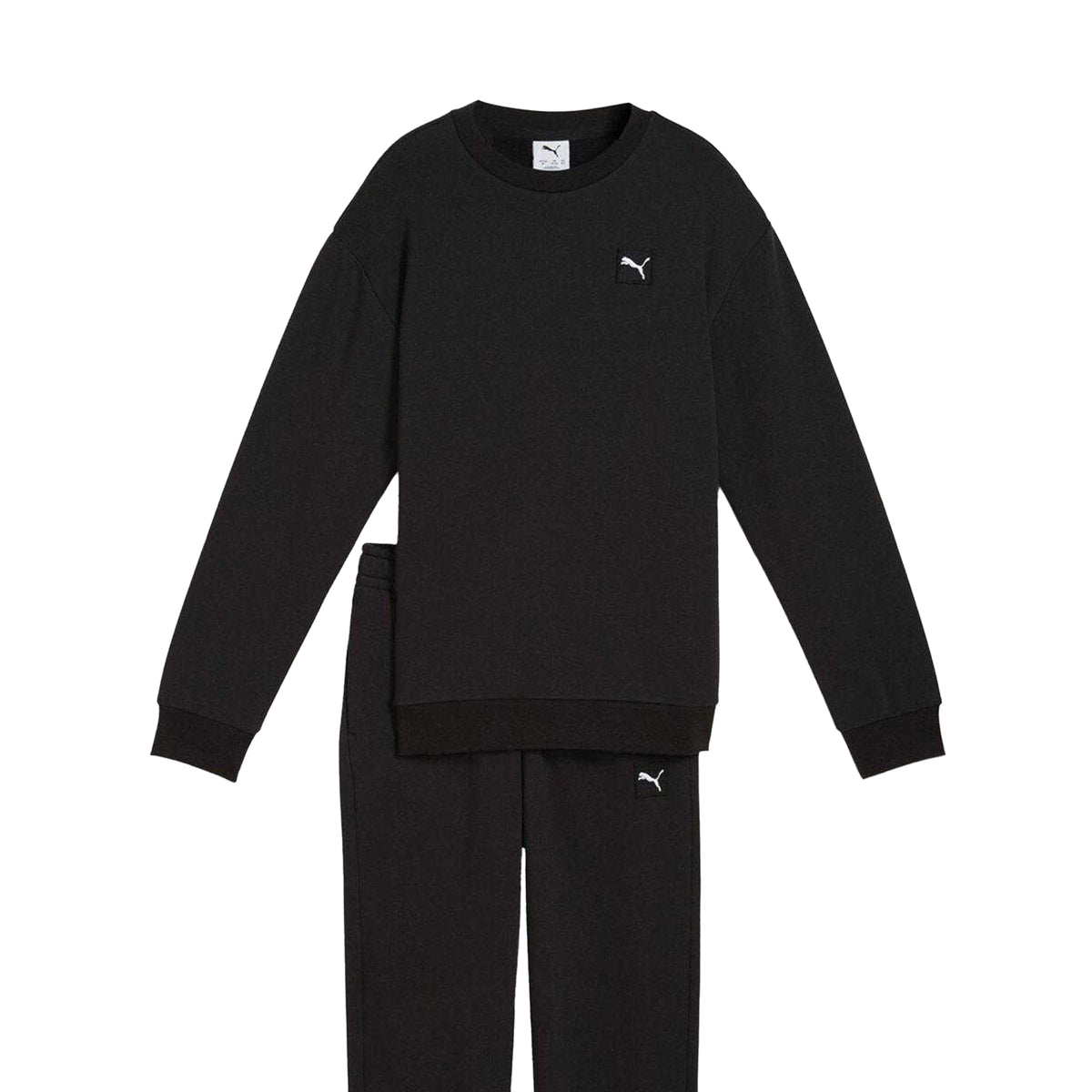 Puma Black - Side - Puma Childrens-Kids Elevated Crew Neck Tracksuit