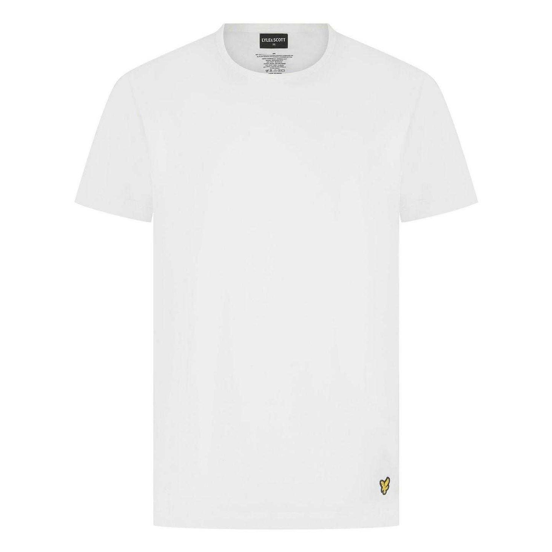 White-Grey - Back - Lyle & Scott Mens Charlie T-Shirt & Shorts Set