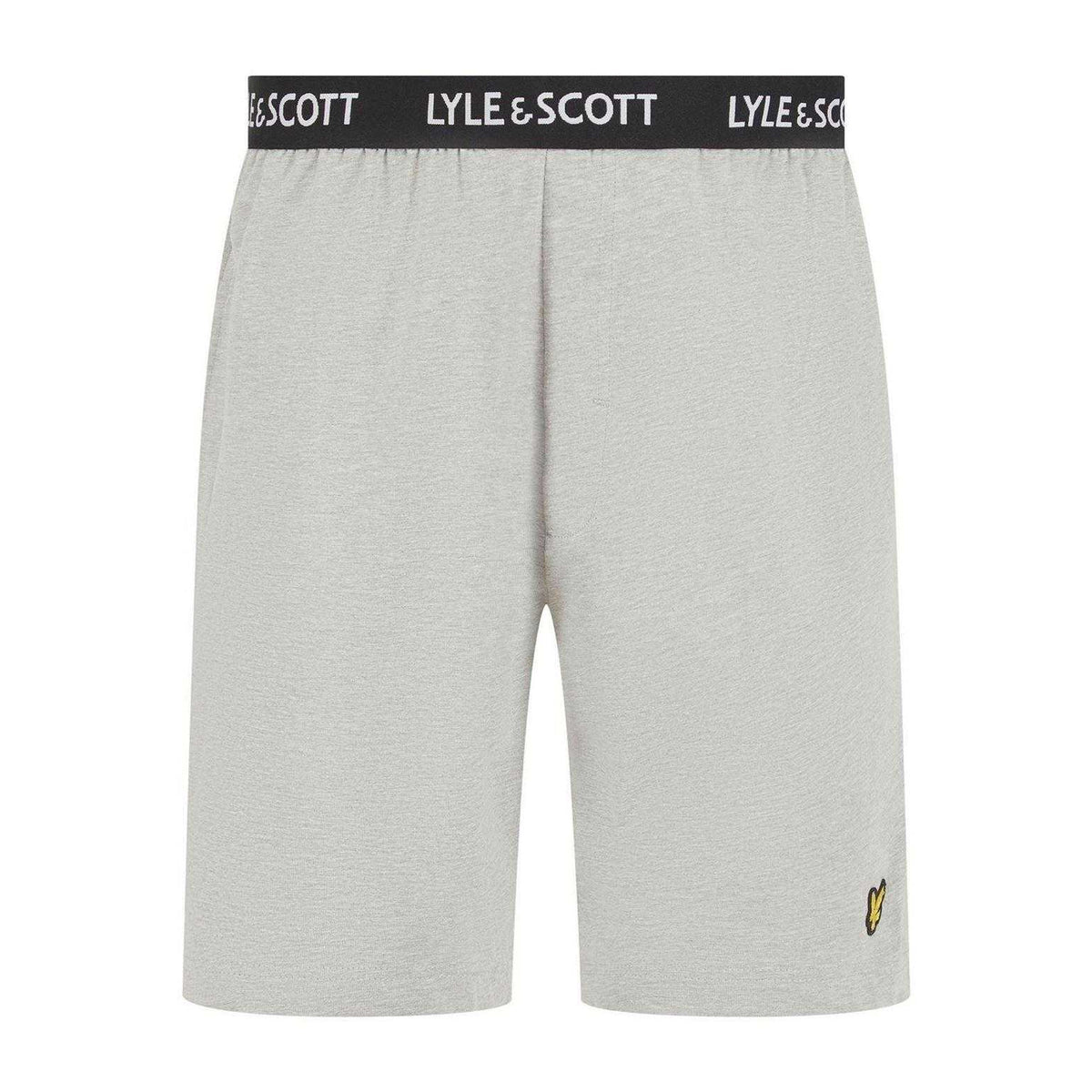White-Grey - Side - Lyle & Scott Mens Charlie T-Shirt & Shorts Set