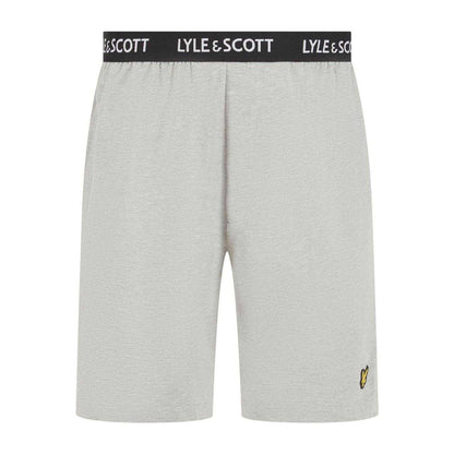 White-Grey - Side - Lyle & Scott Mens Charlie T-Shirt & Shorts Set