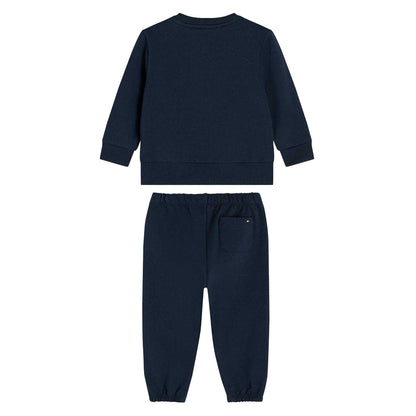 Night Navy - Back - Tommy Hilfiger Childrens-Kids Logo Tracksuit Set