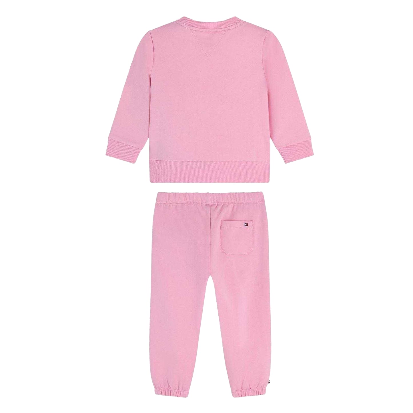 Pink - Back - Tommy Hilfiger Childrens-Kids Logo Tracksuit Set