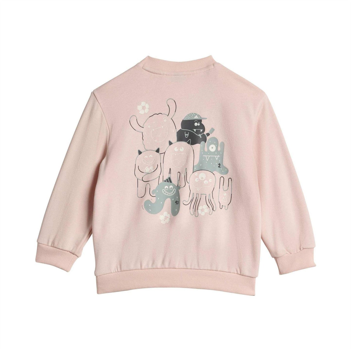 Blush Pink-White - Side - Adidas Childrens-Kids Monster Tracksuit Set