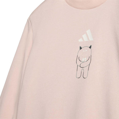 Blush Pink-White - Pack Shot - Adidas Childrens-Kids Monster Tracksuit Set