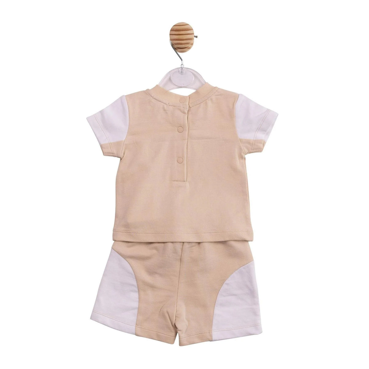 White-Blue - Side - Mintini Baby Colour Block Short Pyjama Set