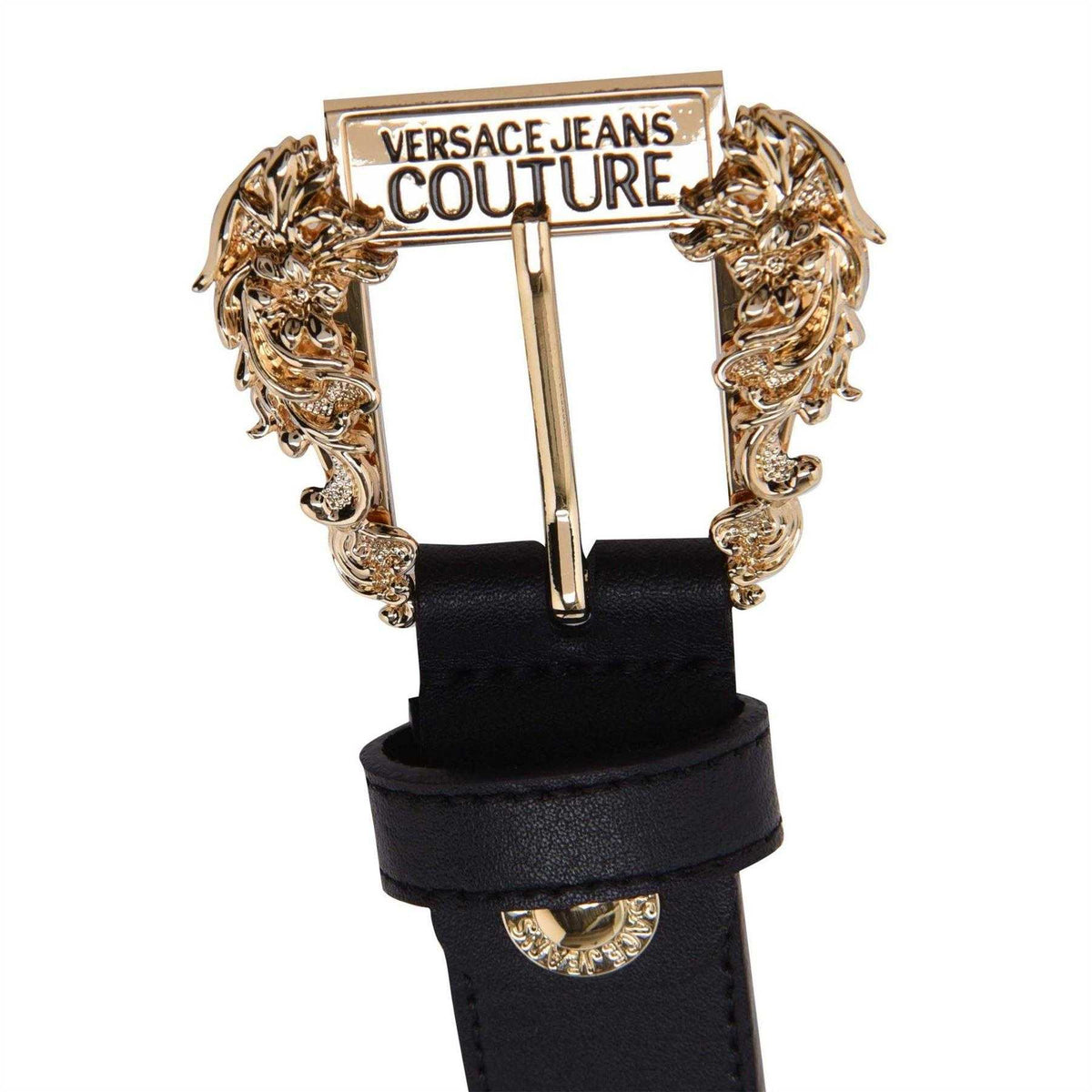 Black - Side - Versace Jeans Womens-Ladies Leather Belt