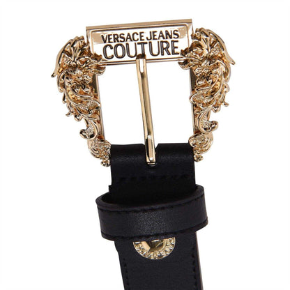 Black - Side - Versace Jeans Womens-Ladies Leather Belt