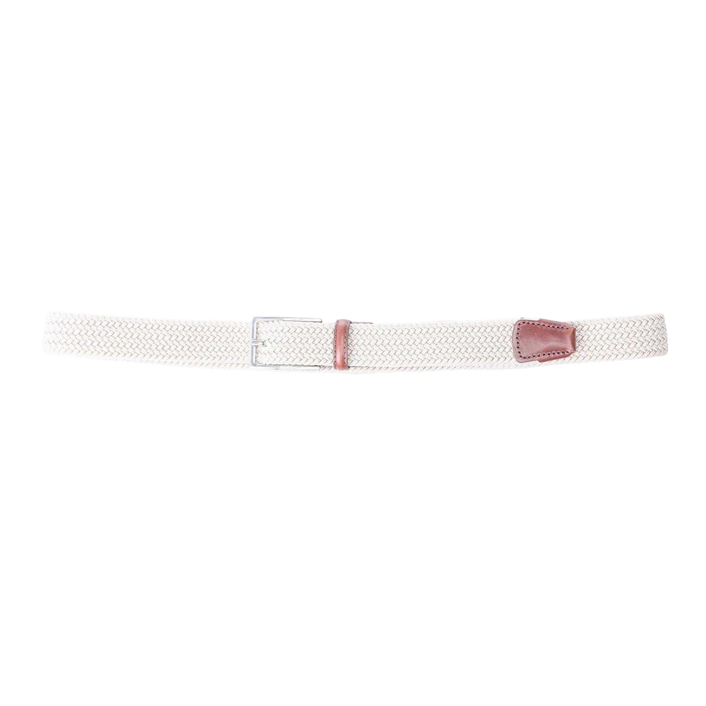 Beige - Back - Boss Mens Braided Leather Belt