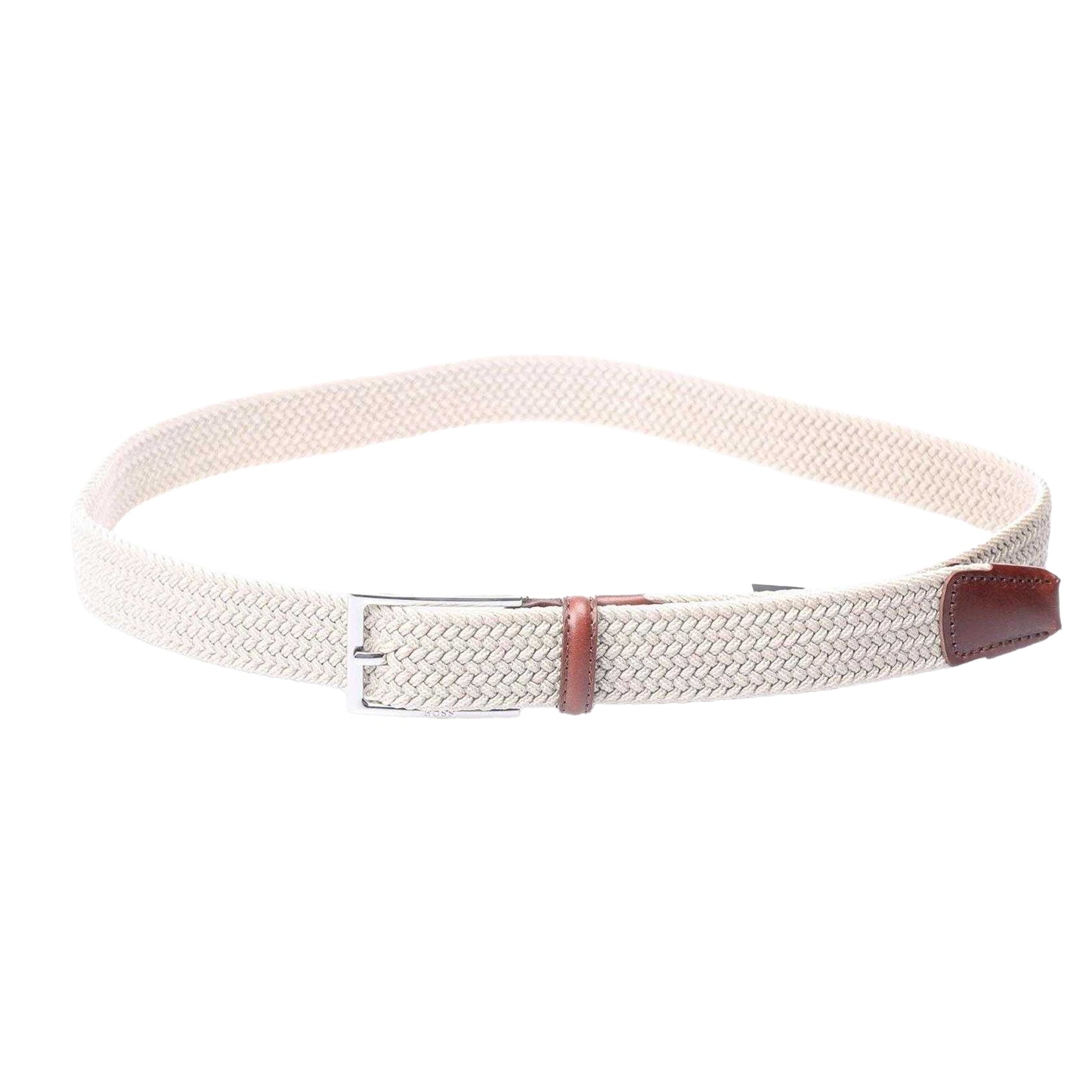 Beige - Front - Boss Mens Braided Leather Belt