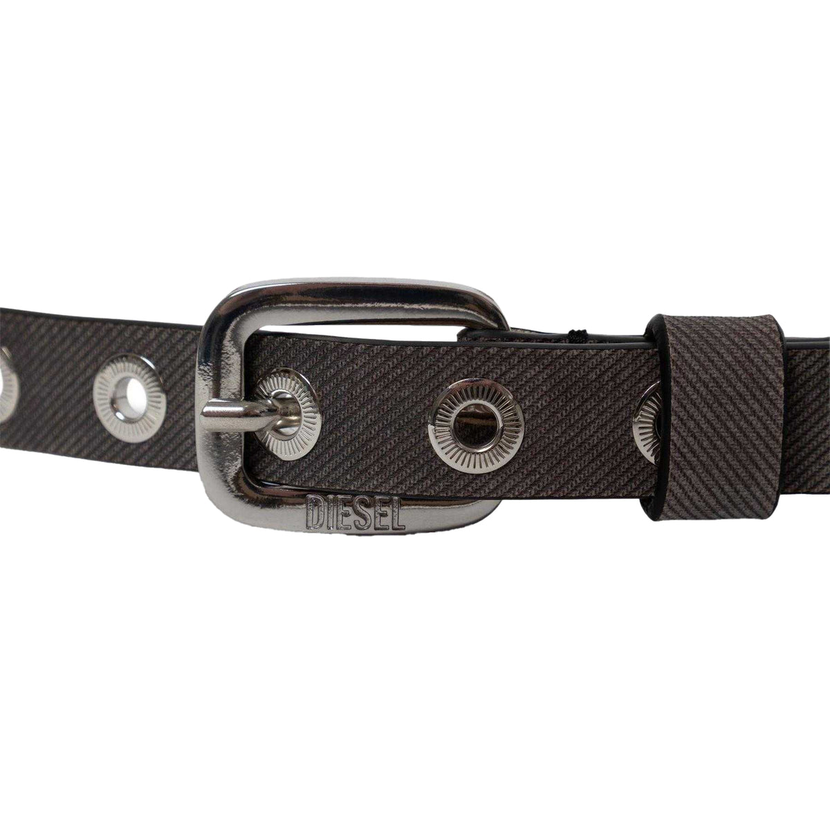 Black - Side - Diesel Womens-Ladies Studded Leather Belt