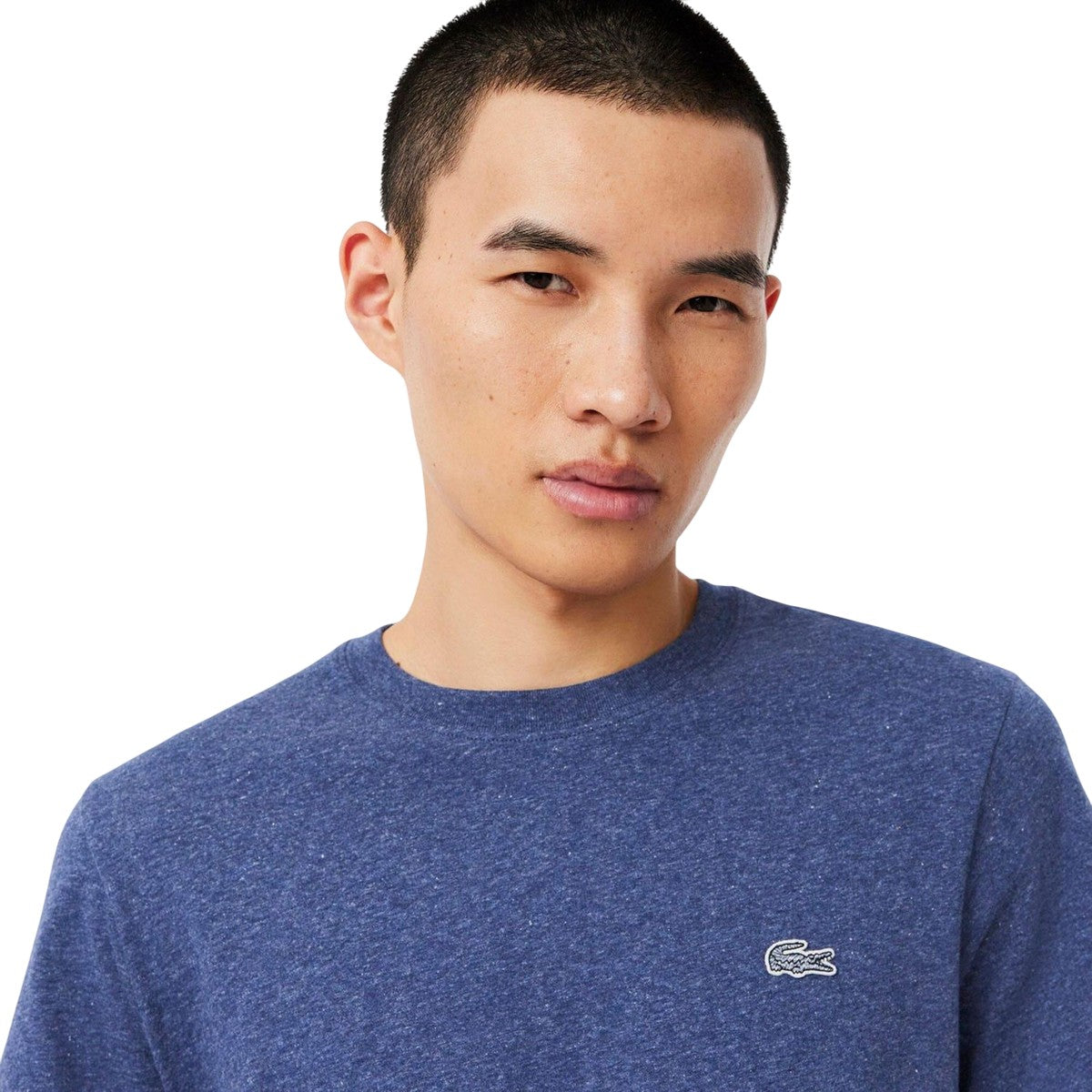 Navy - Side - Lacoste Mens Mercerised Cotton T-Shirt