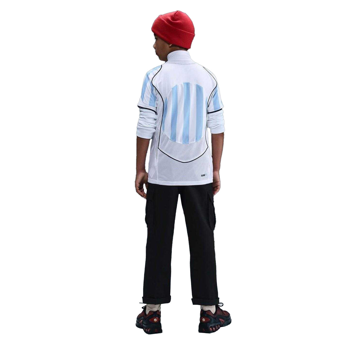 White-Blue - Back - Nike Childrens-Kids Total 90 Energy Shirt