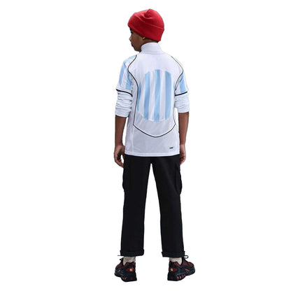 White-Blue - Back - Nike Childrens-Kids Total 90 Energy Shirt
