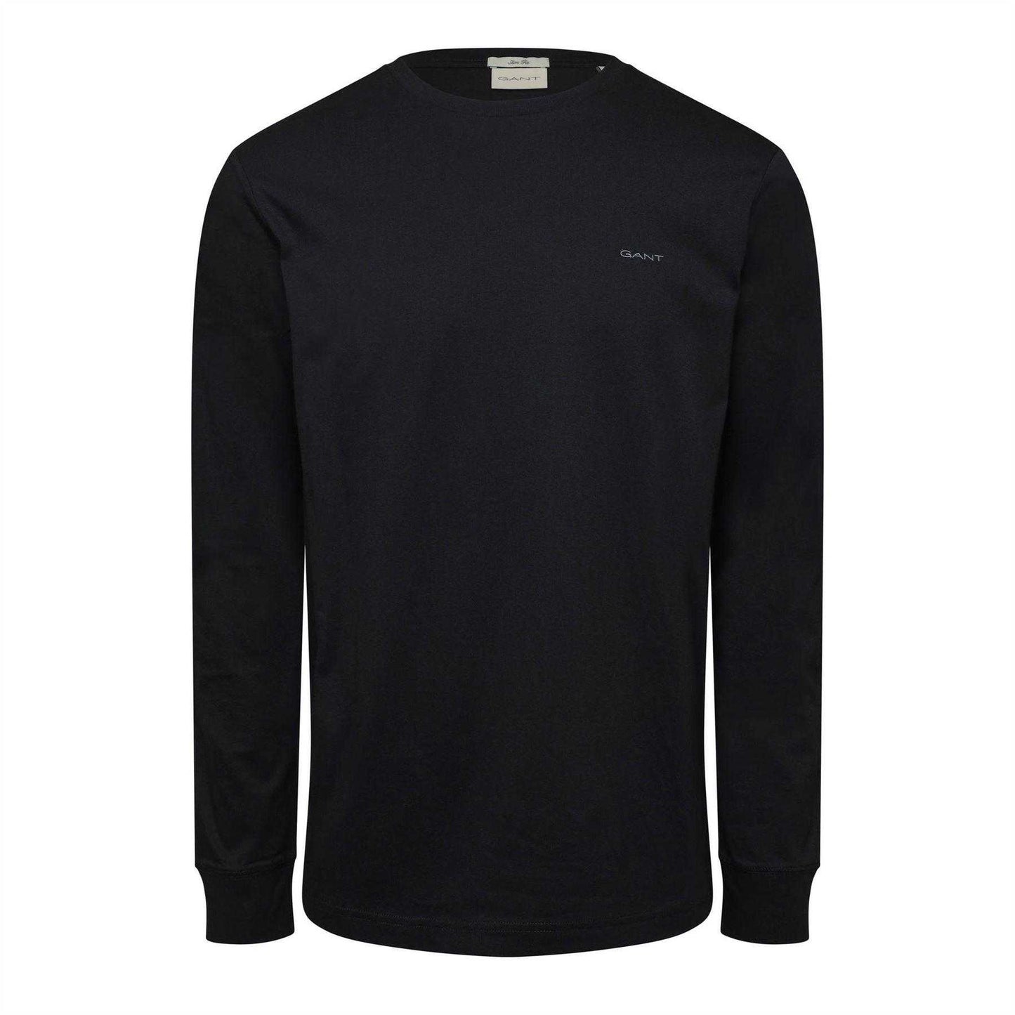 Black - Front - Gant Mens Embroidered Logo T-Shirt