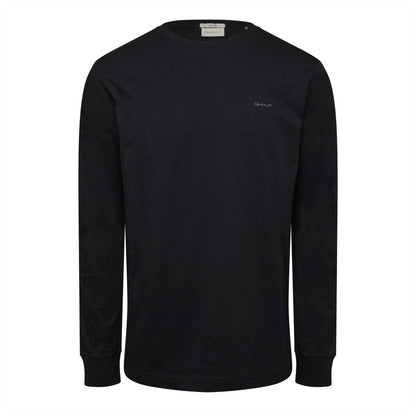 Black - Front - Gant Mens Embroidered Logo T-Shirt
