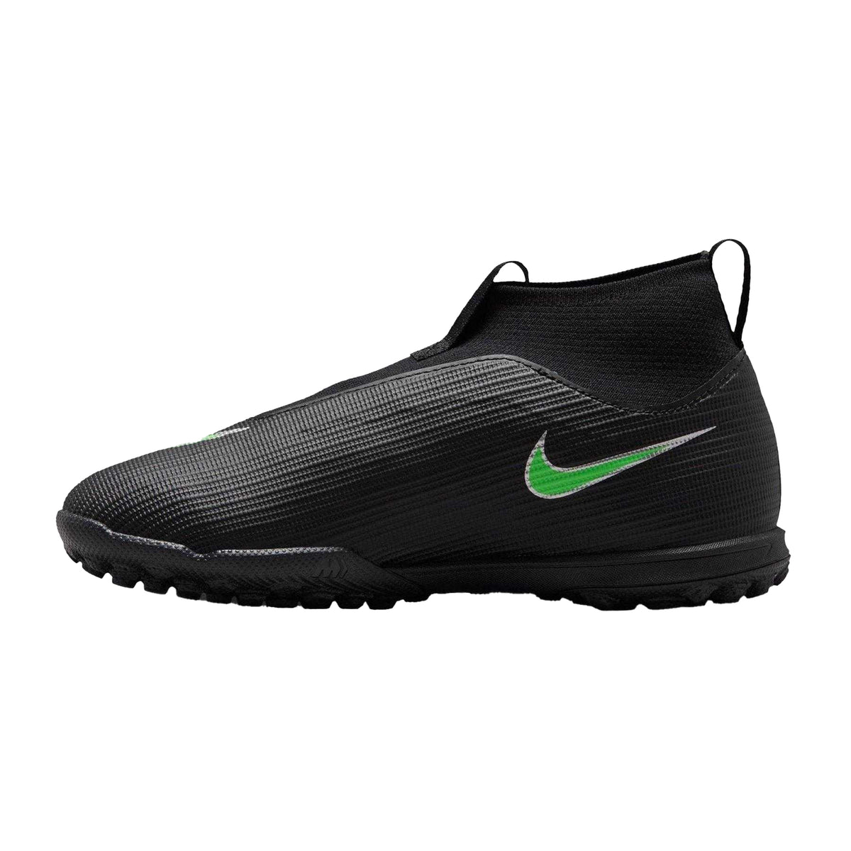 Black-Green - Side - Nike Childrens-Kids Mercurial Slim Astro Turf Trainers