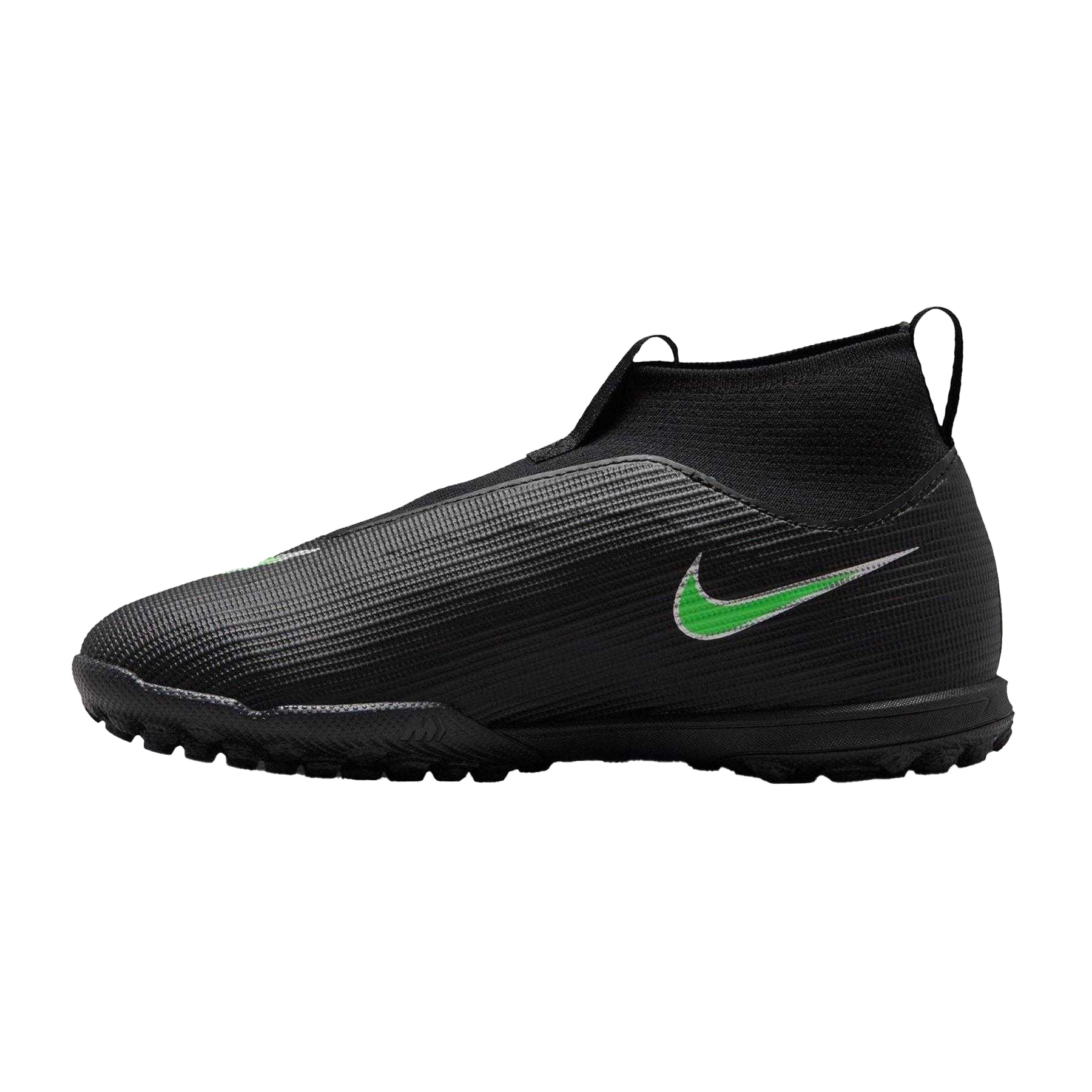 Black-Green - Side - Nike Childrens-Kids Mercurial Slim Astro Turf Trainers