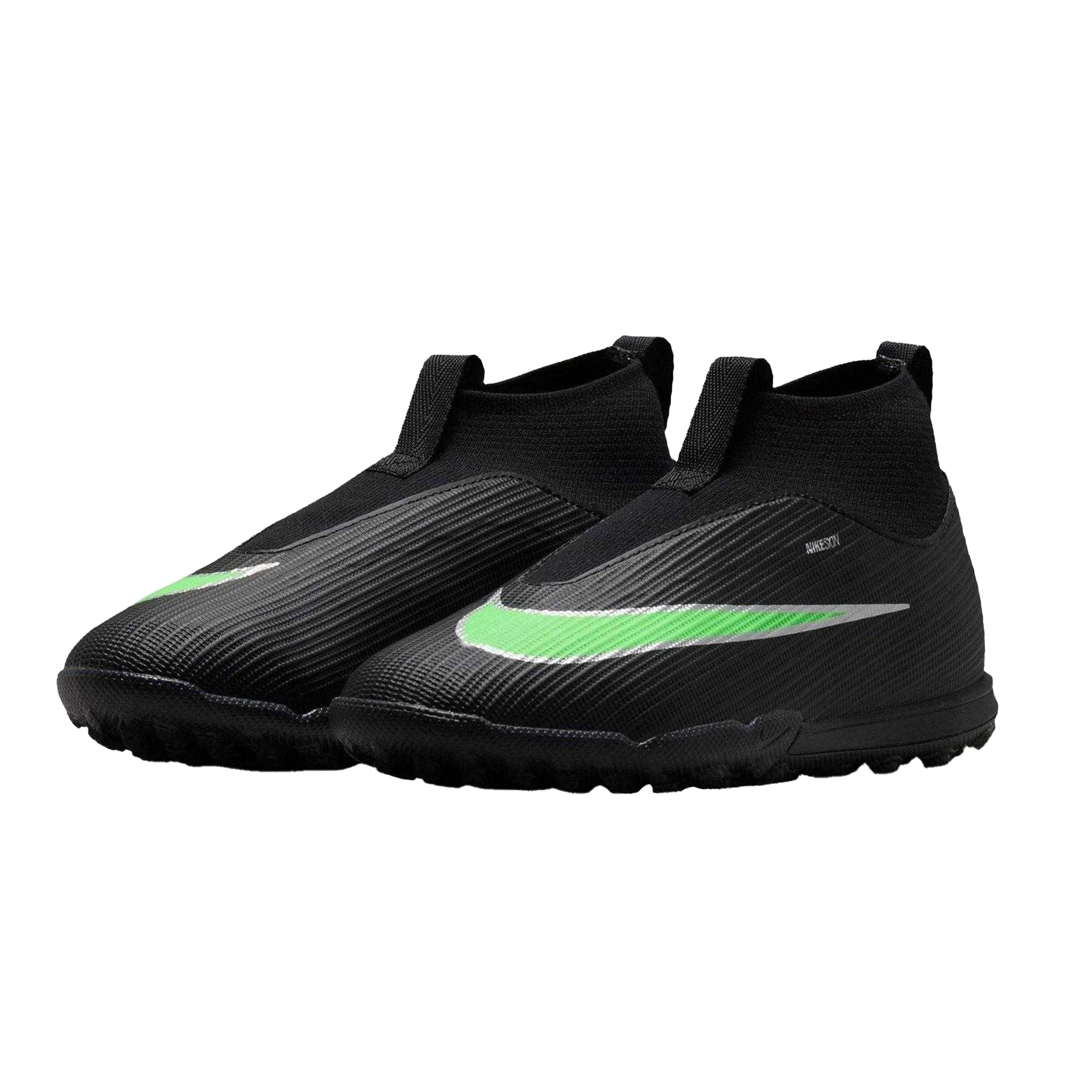 Black-Green - Pack Shot - Nike Childrens-Kids Mercurial Slim Astro Turf Trainers