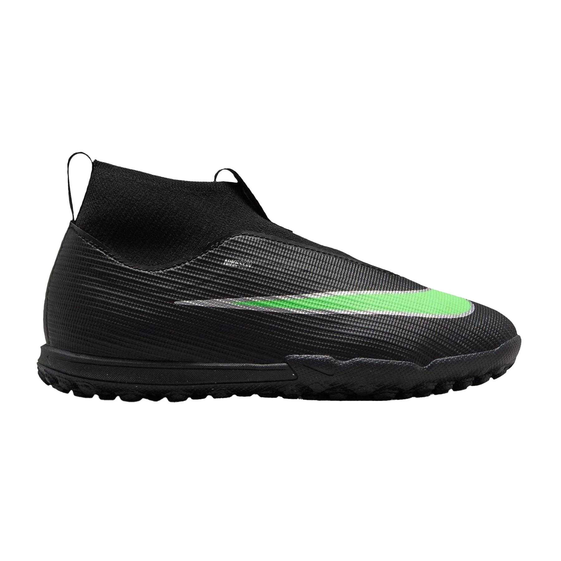 Black-Green - Front - Nike Childrens-Kids Mercurial Slim Astro Turf Trainers