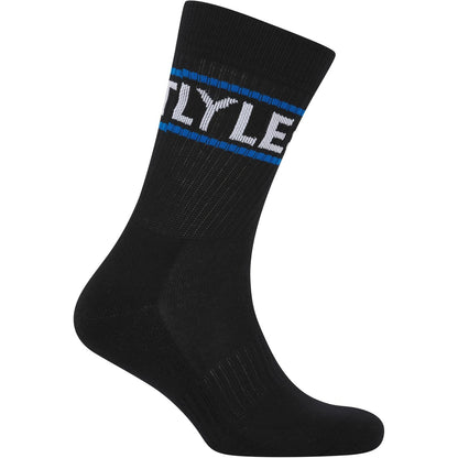 Black - Back - Lyle & Scott Mens Logo Sport Socks (Pack of 3)