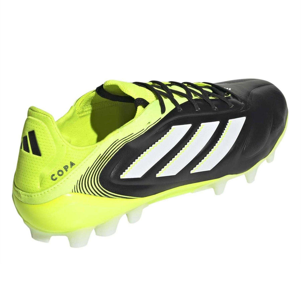 Core Black-Yellow - Back - Adidas Mens Copa Pure III 3 Stripes Lace Up Firm Ground Football Boots