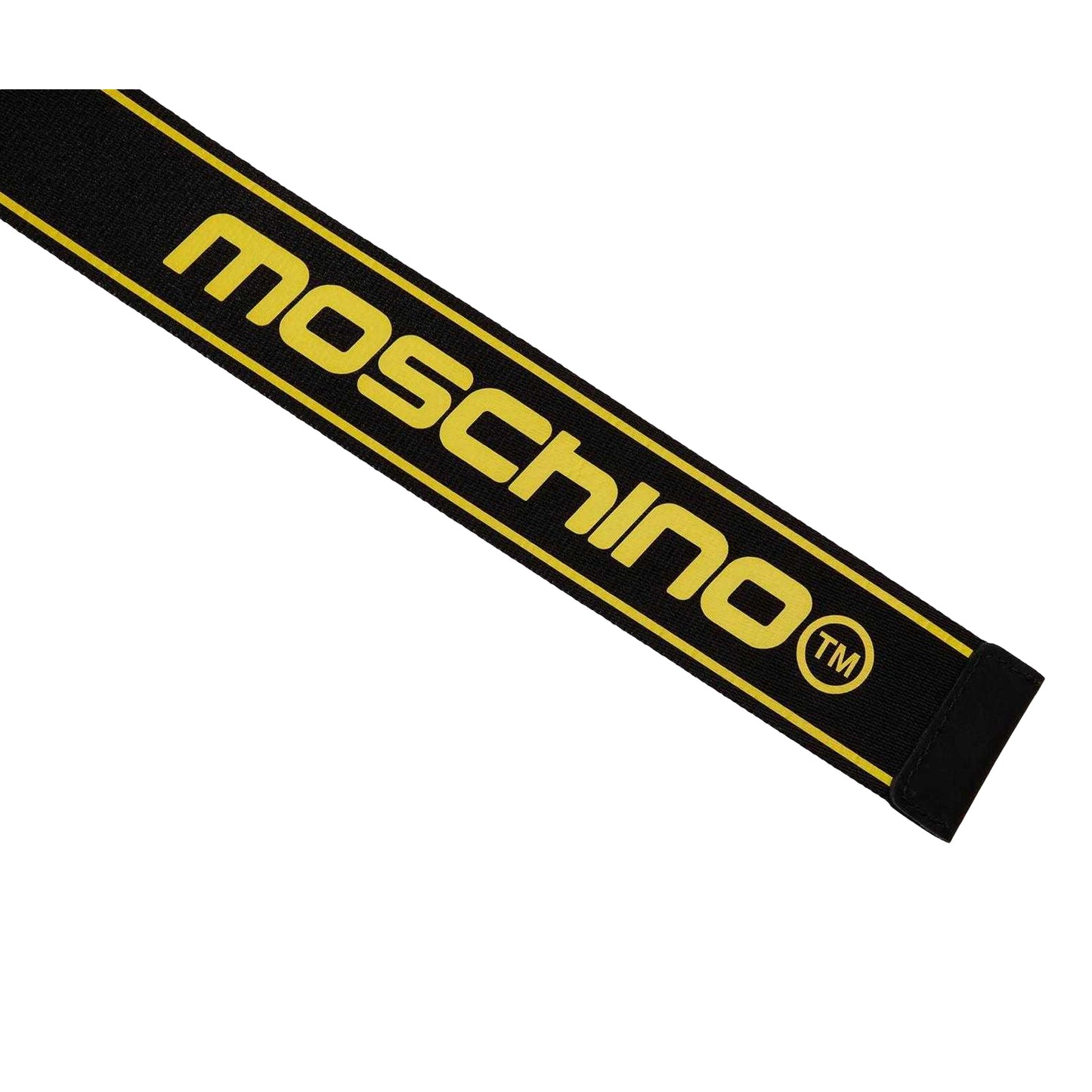Black - Side - Moschino Mens Repeat Logo Leather Belt