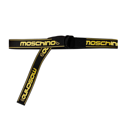 Black - Front - Moschino Mens Repeat Logo Leather Belt