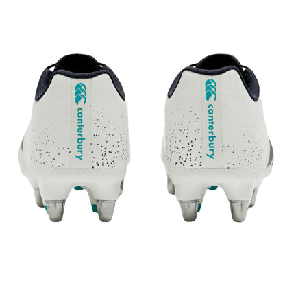 White - Back - Canterbury Mens Stampede Groundbreak Team Soft Ground Rugby Boots