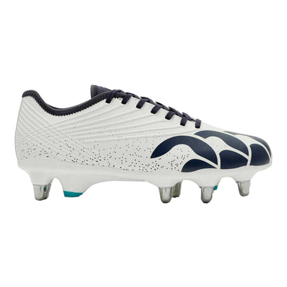 White - Front - Canterbury Mens Stampede Groundbreak Pro Lace Up Soft Ground Rugby Boots