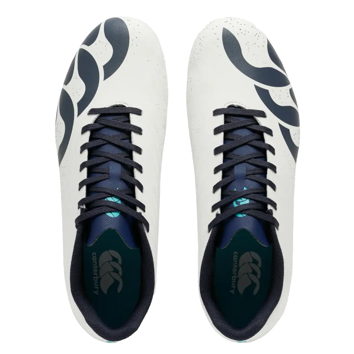 White - Side - Canterbury Mens Stampede Groundbreak Pro Lace Up Soft Ground Rugby Boots