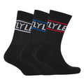 Black - Front - Lyle & Scott Mens Logo Sport Socks (Pack of 3)
