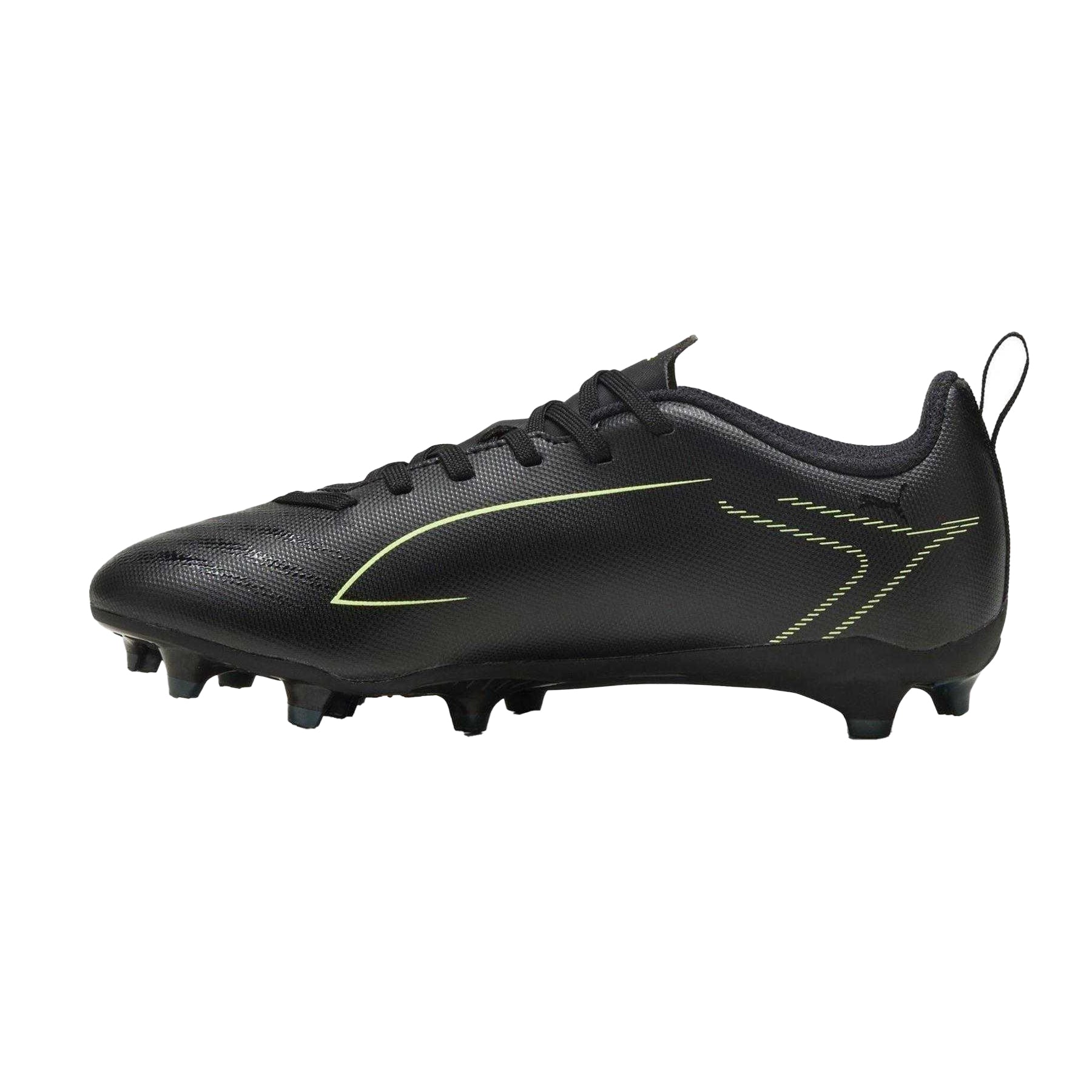 Black-Green - Back - Puma Childrens-Kids Ultra 6 Play Firm Ground Football Boots