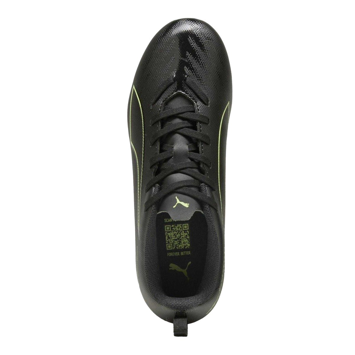 Black-Green - Side - Puma Childrens-Kids Ultra 6 Play Firm Ground Football Boots