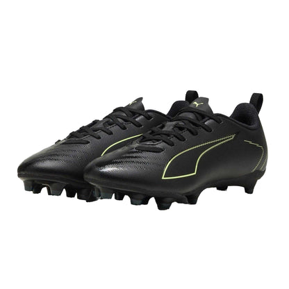Black-Green - Pack Shot - Puma Childrens-Kids Ultra 6 Play Firm Ground Football Boots