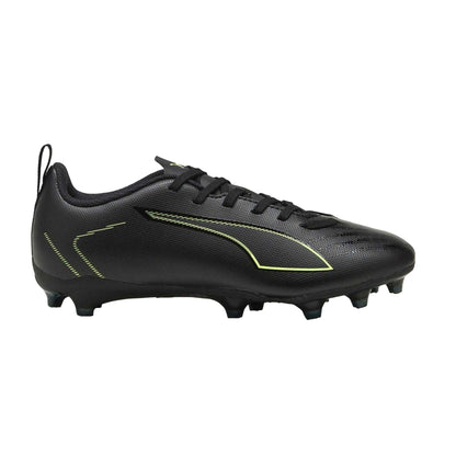 Black-Green - Front - Puma Childrens-Kids Ultra 6 Play Firm Ground Football Boots