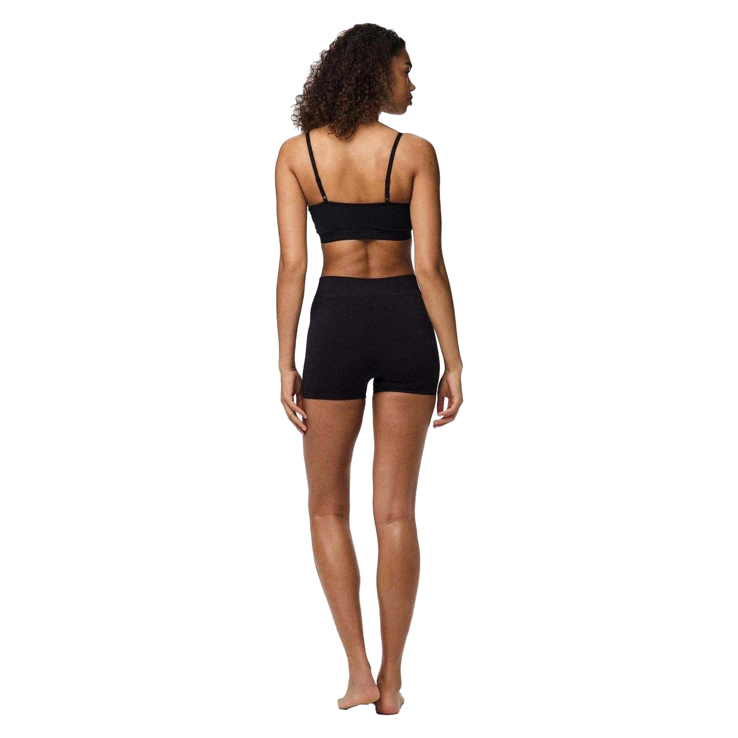 Black - Close up - Pieces Womens-Ladies London High Waist Cycling Shorts