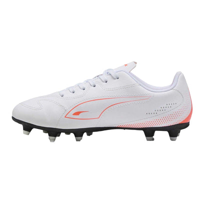 White-Glowing Red - Back - Puma Childrens-Kids Vitoria II Firm Ground Football Boots