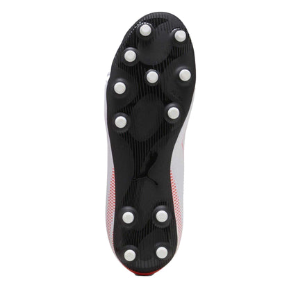 White-Glowing Red - Side - Puma Childrens-Kids Vitoria II Firm Ground Football Boots