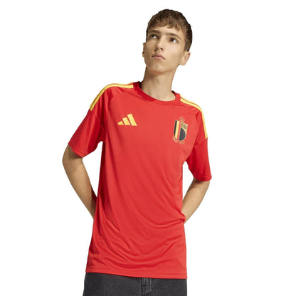 Red-Gold - Close up - Adidas Unisex Adult 2026 Belgium Home Jersey
