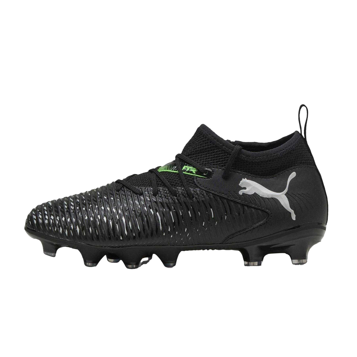 Black-Green - Back - Puma Childrens-Kids Future 8 Match Artificial Ground Football Boots