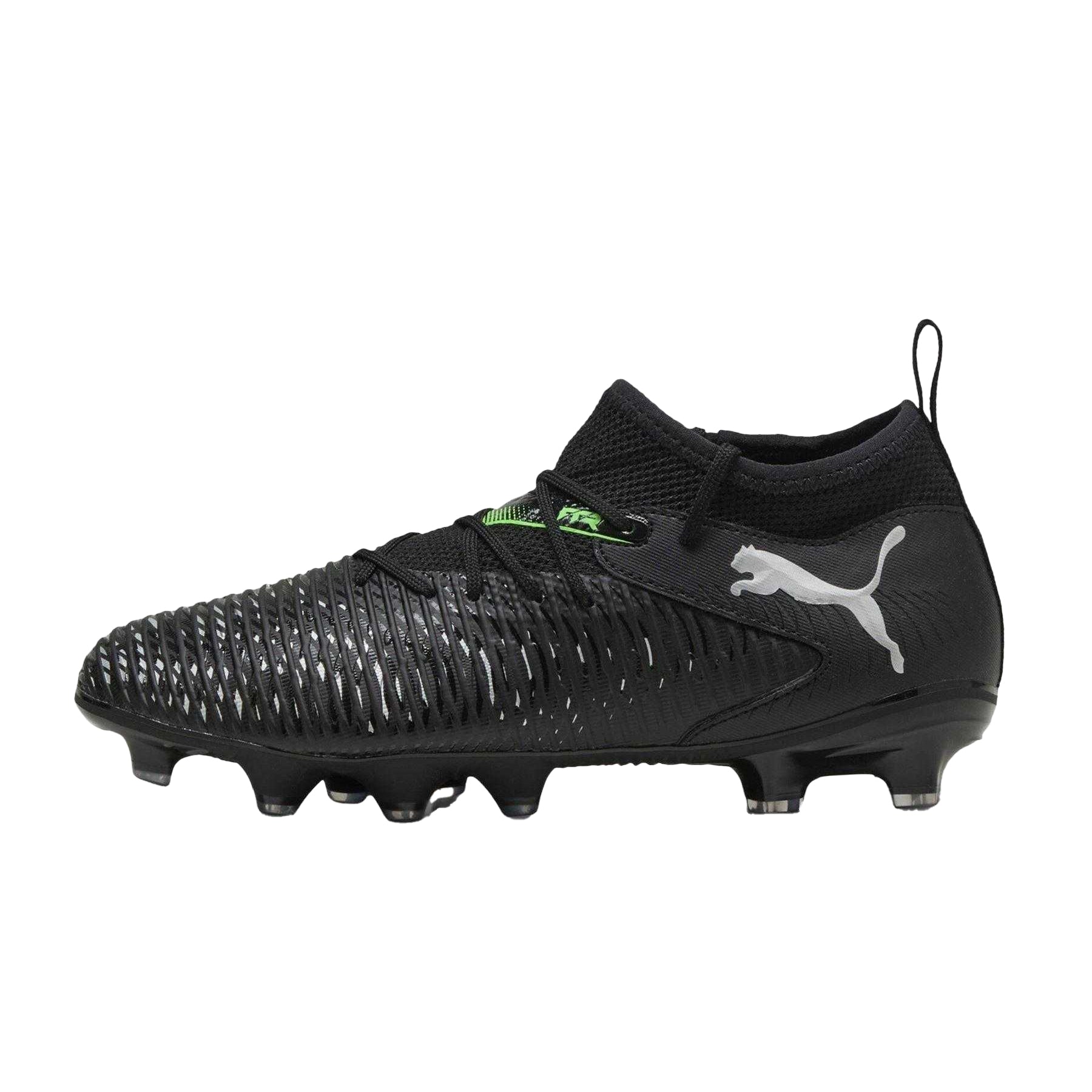 Black-Green - Back - Puma Childrens-Kids Future 8 Match Artificial Ground Football Boots