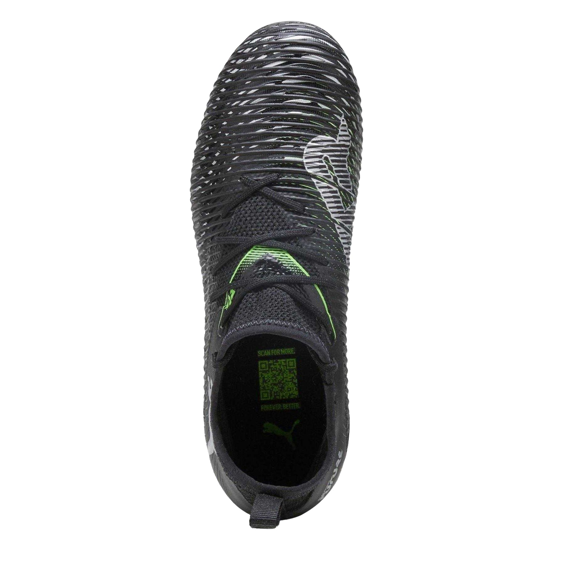 Black-Green - Side - Puma Childrens-Kids Future 8 Match Artificial Ground Football Boots