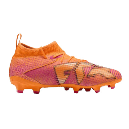 Orange-Black - Front - Puma Childrens-Kids Future 8 Match Artificial Ground Football Boots