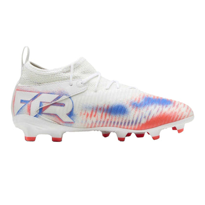 White-Black-Red - Front - Puma Childrens-Kids Future 8 Match Artificial Ground Football Boots