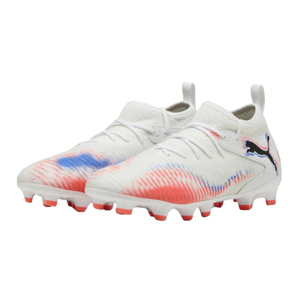 White-Black-Red - Pack Shot - Puma Childrens-Kids Future 8 Match Artificial Ground Football Boots