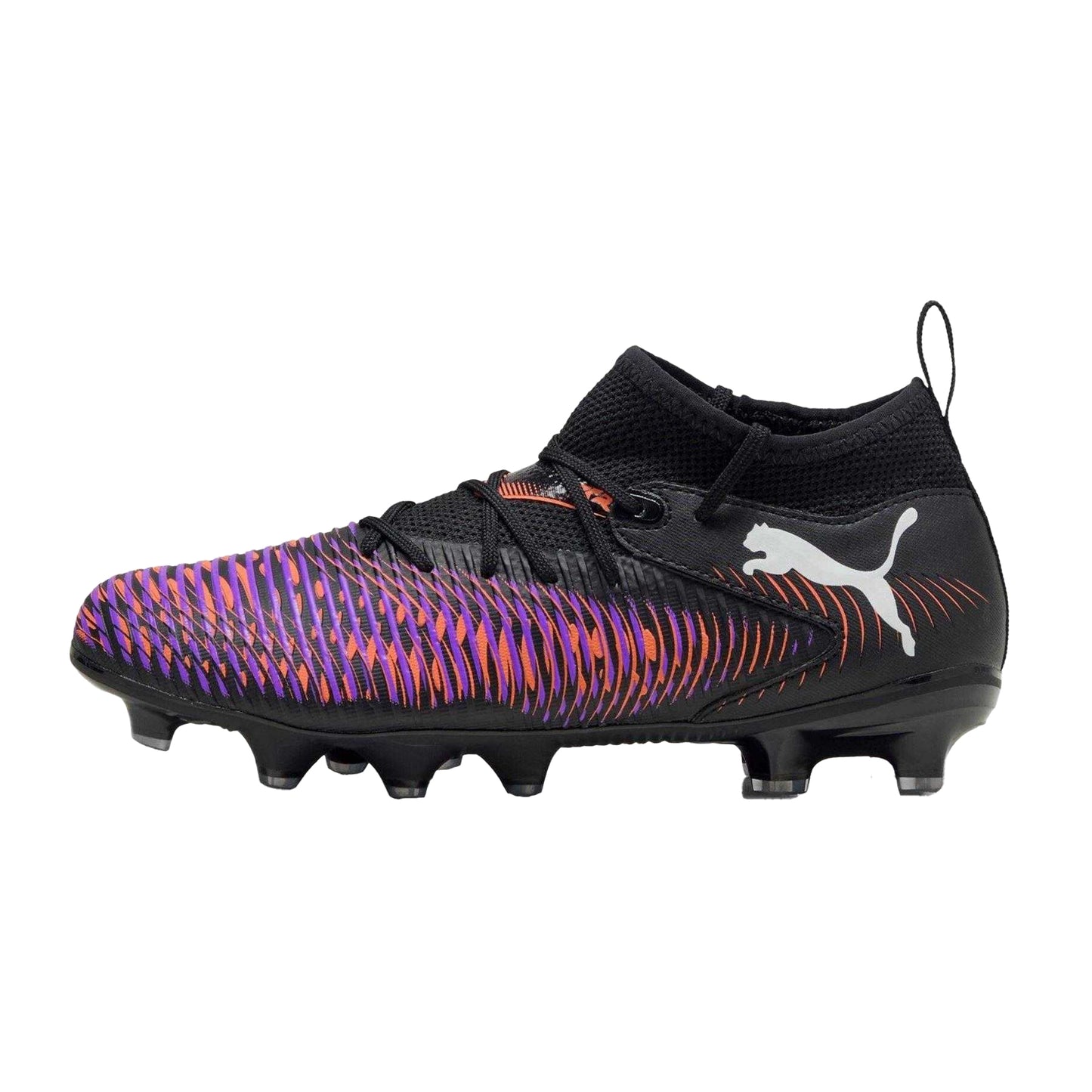 Black-Purple - Back - Puma Childrens-Kids Future 8 Match Artificial Ground Football Boots