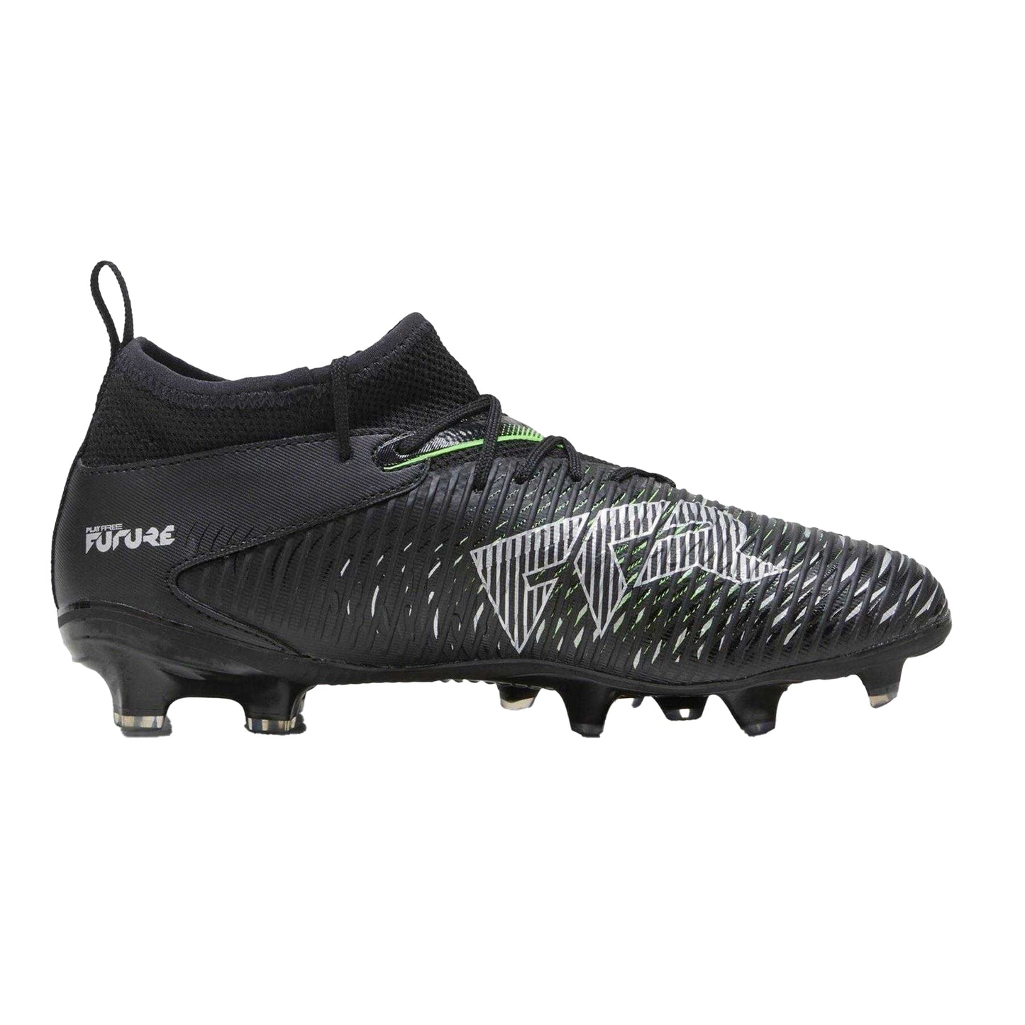 Black-Green - Front - Puma Childrens-Kids Future 8 Match Artificial Ground Football Boots