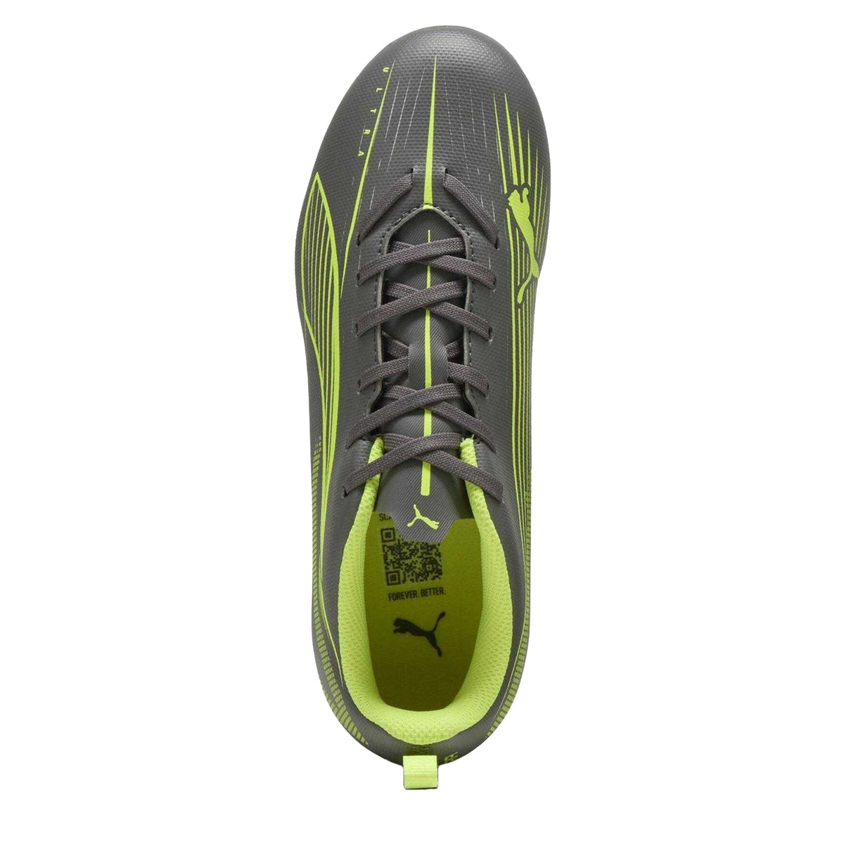 Silver-Yellow - Side - Puma Childrens-Kids Ultra 5 Play Firm Ground Football Boots