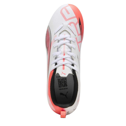 White-Red - Side - Puma Childrens-Kids Ultra 5 Play Firm Ground Football Boots