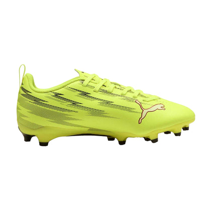 Yellow-Black - Front - Puma Childrens-Kids Ultra 5 Play Firm Ground Football Boots